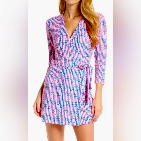 Lilly Pulitzer Pants - Lilly Pulitzer Karlie Wrap Romper-Mandevilla Pink Slathouse Stripe NWT